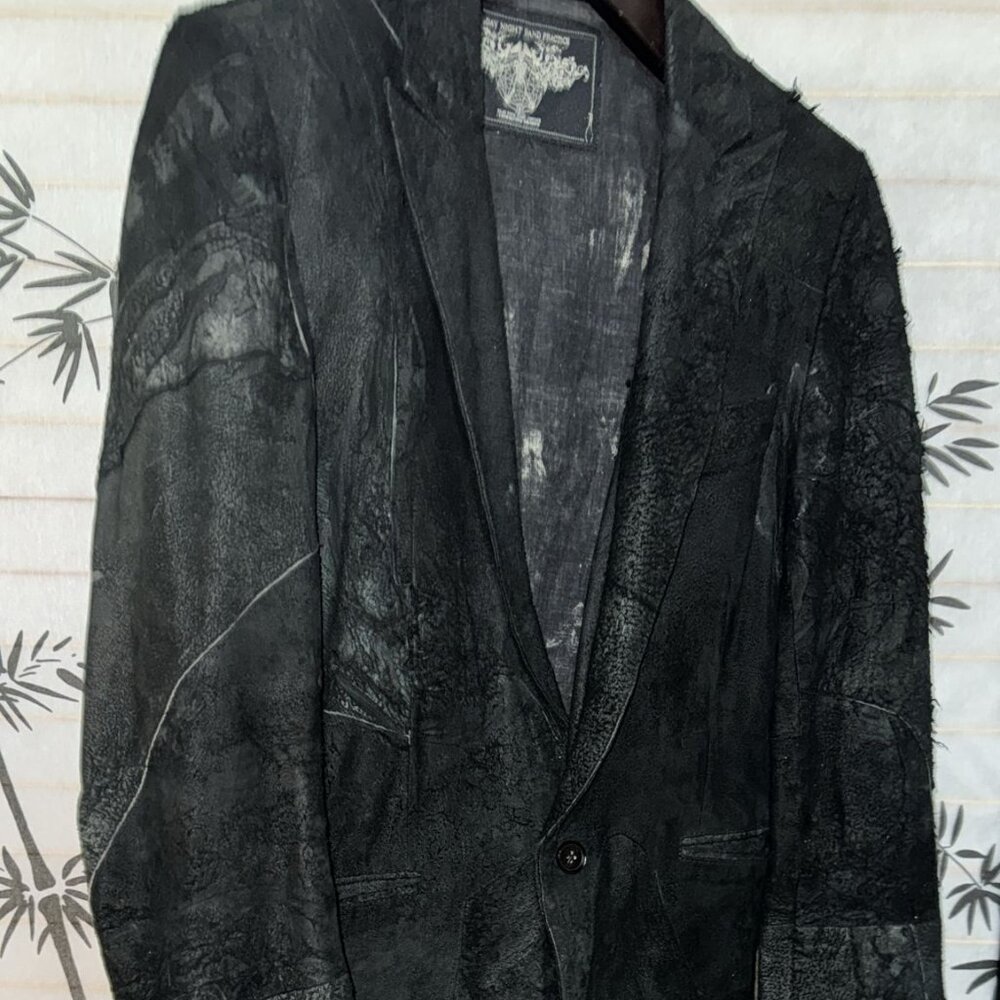 Rare 🔥 Tuesday Night Band Practice Distress Suede Leather Jacket Men Size S